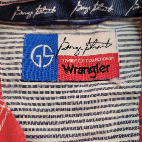 2401 Wrangler George Strait Cowboy Cut Collection Red Plaid‎ LS Button Down XL - Picture 5 of 5